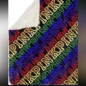 Victoria’s Secret pink rainbow pride sherpa blanket HTF RARE NEW IN PACKAGE